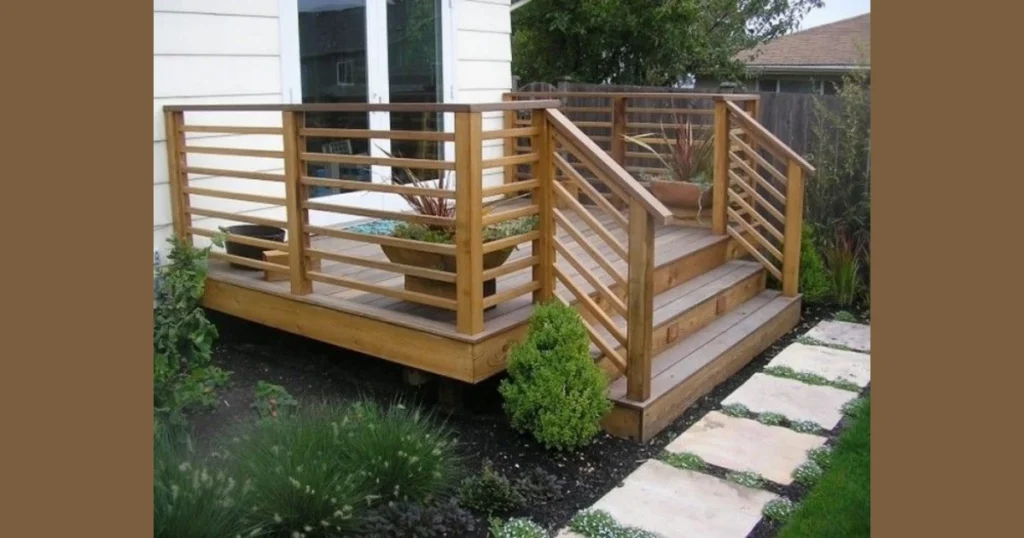 Horizontal Wooden Slat Railing