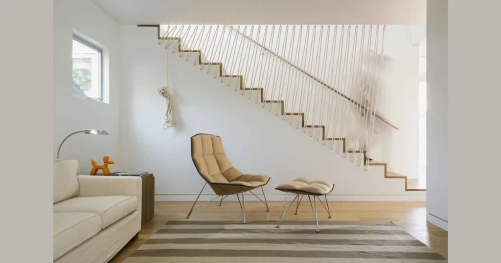 Rustic Rope Stair Railing for Casual Spaces