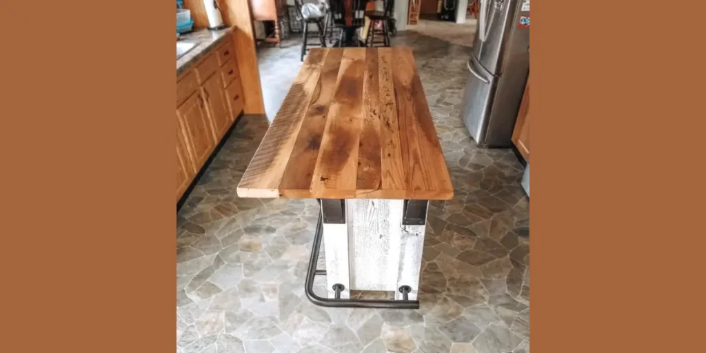 Rustic Wood Kitchen Island