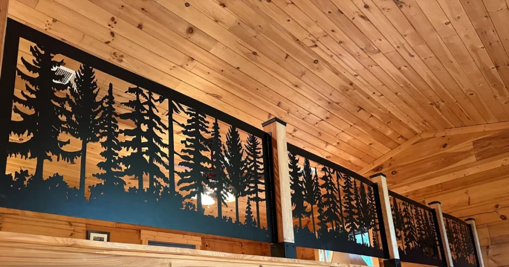 Rustic Wood and Metal Boho Railing