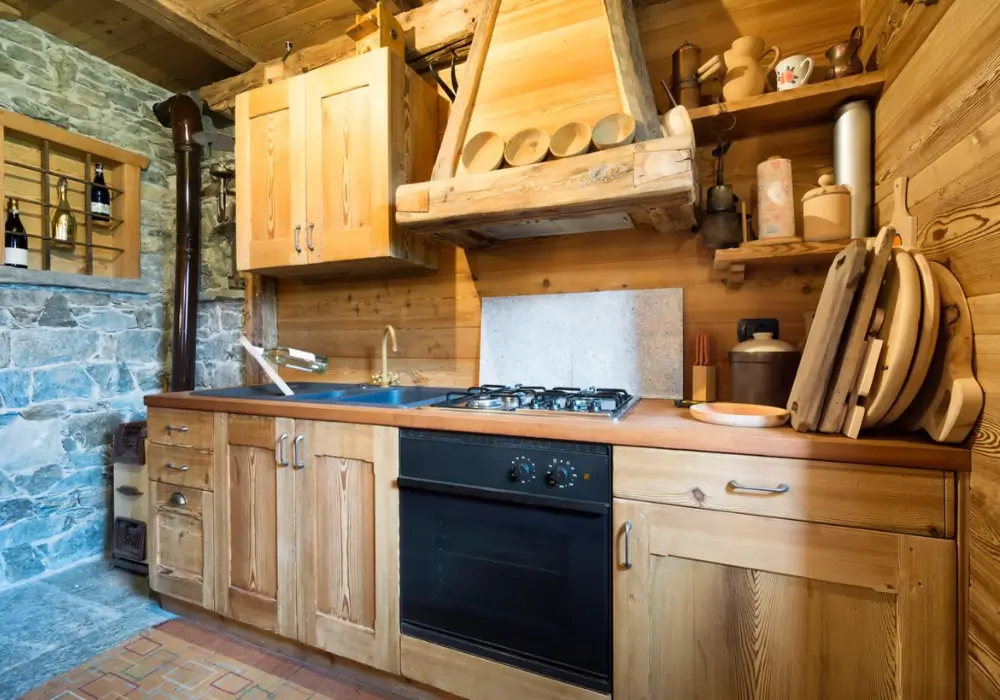 Rustic Wooden Kitchen Furniture Design