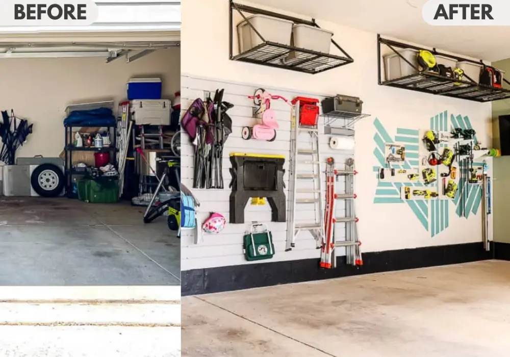 Scattered Equipment to Wall Hooks Storage