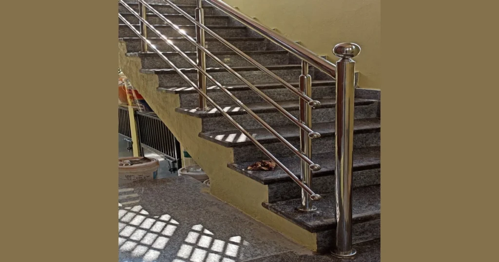 Industrial Pipe Metal Stair Railing