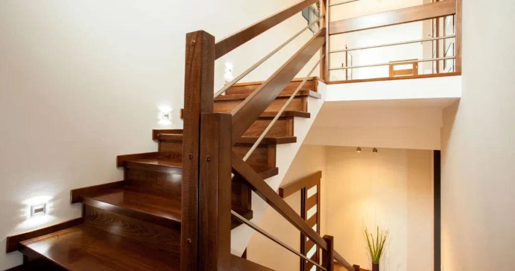 Dark Walnut Wood Stair Railing for Luxury Appeal