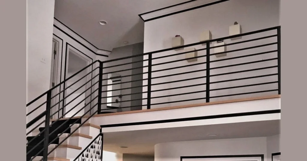 Minimalist Flat Bar Metal Stair Railing