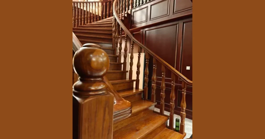 Classic Oak Wood Stair Railing