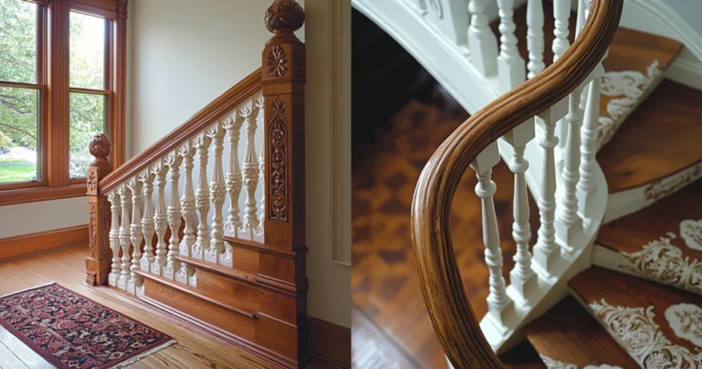 Traditional Turned Wood Baluster Railing