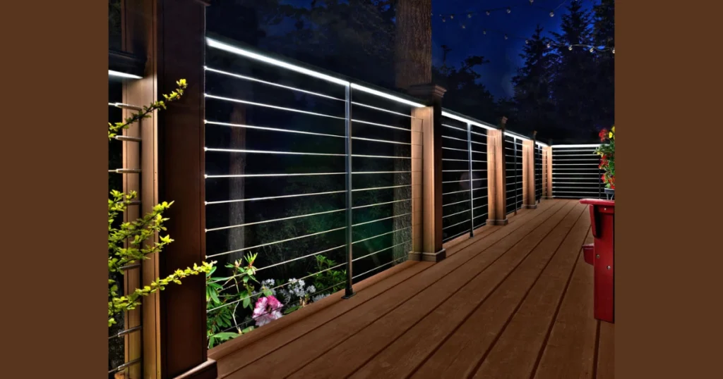 Cable Railing with Built In Deck Lighting