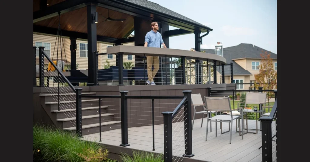 Cable Railing with Composite Deck Posts for Low Maintenance
