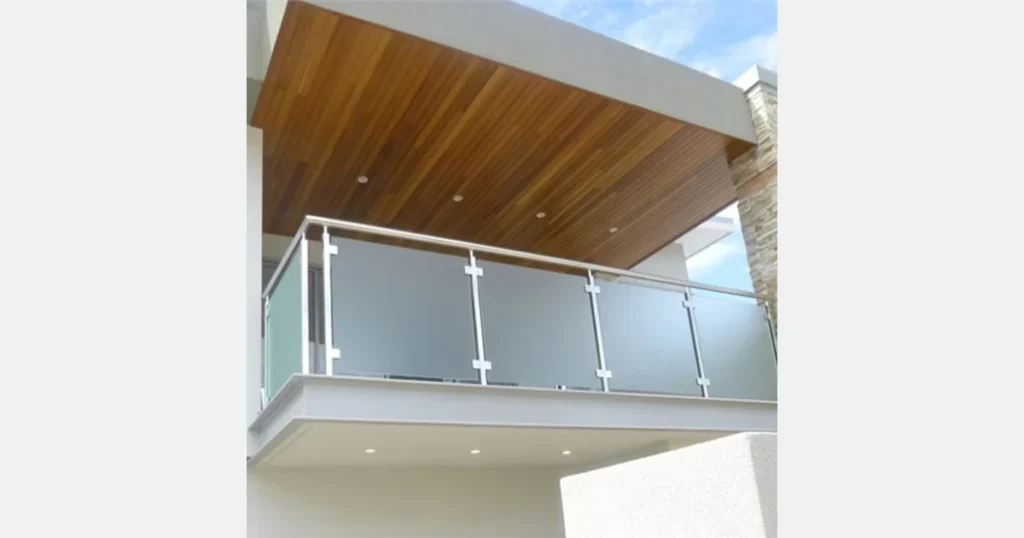 Modern Balcony Railing with Tinted Glass Panels