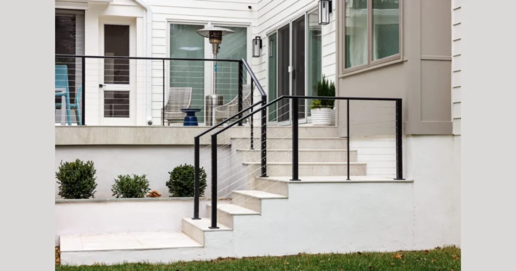 Concrete and Metal Railing for Modern Exterior Homes
