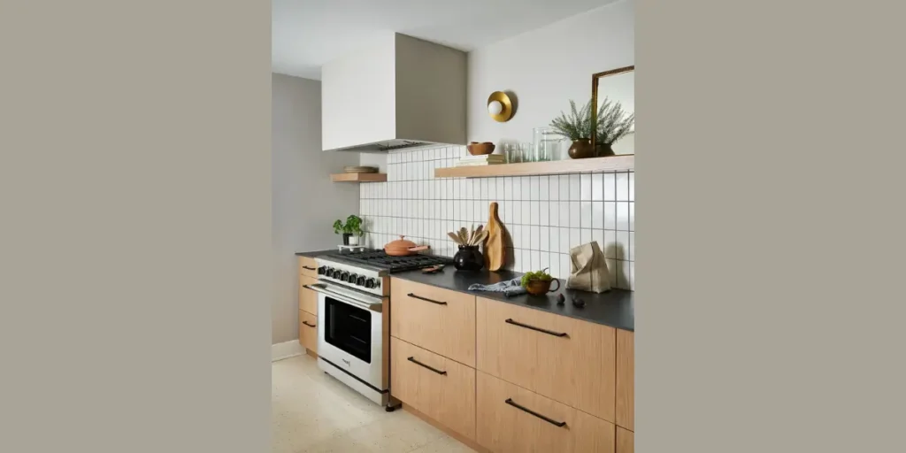 Vertical Stacked Tile Backsplash