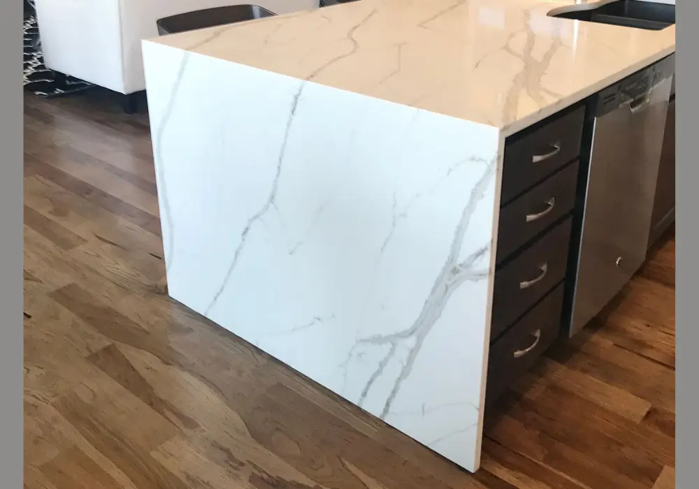 Waterfall Edge Countertops for a Luxury Kitchen Island