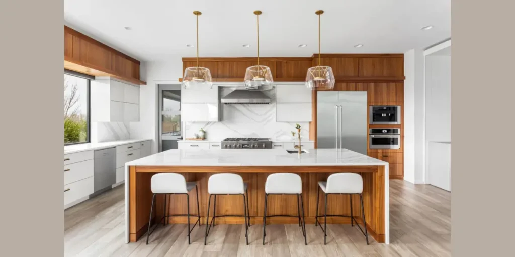 Waterfall Edge Kitchen Island
