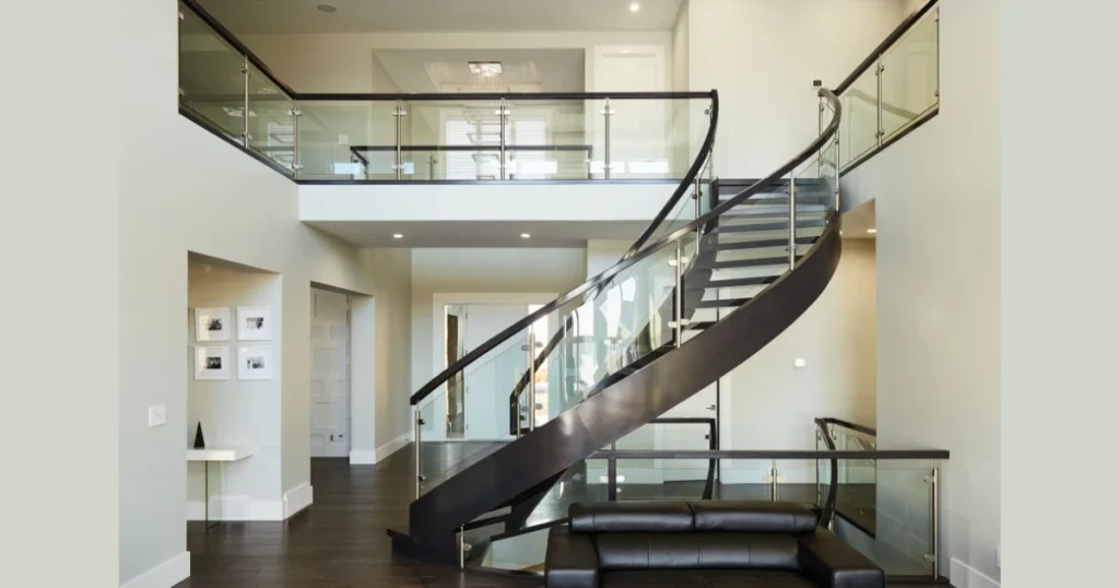 Clear Glass with Slim Black Frame Railing