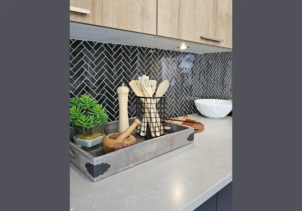Wooden Tray Styling for Organized Countertops
