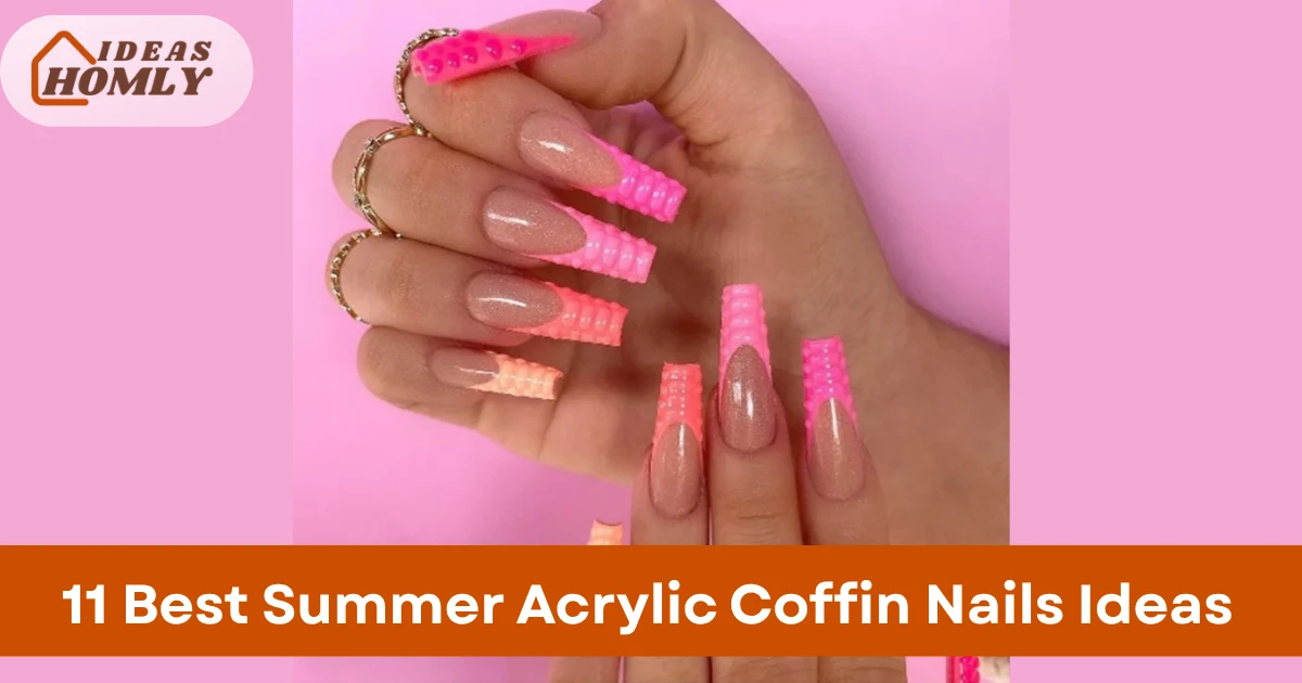 Summer Acrylic Coffin Nails