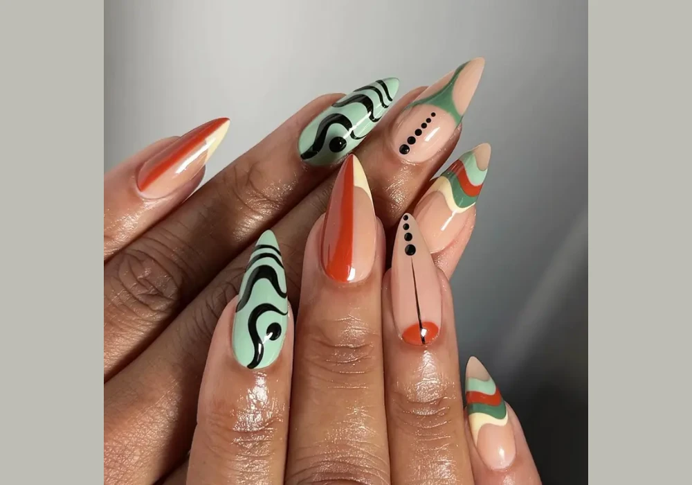 Abstract Summer Almond Nail Ideas for Creative Expression