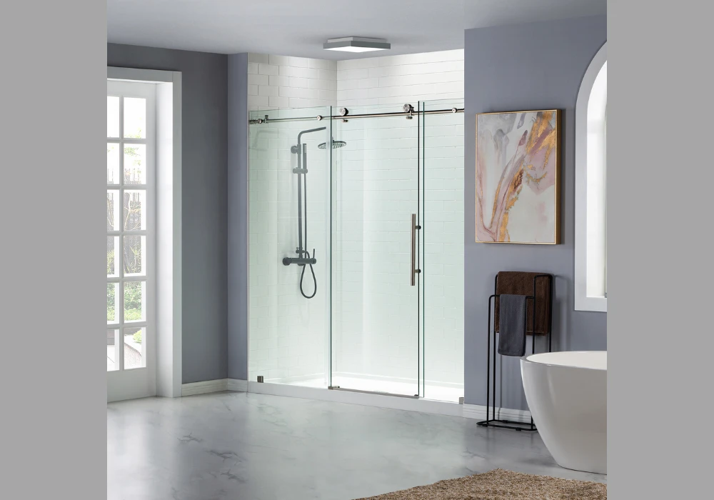 Use a Frameless Glass Door for a Clean Finish