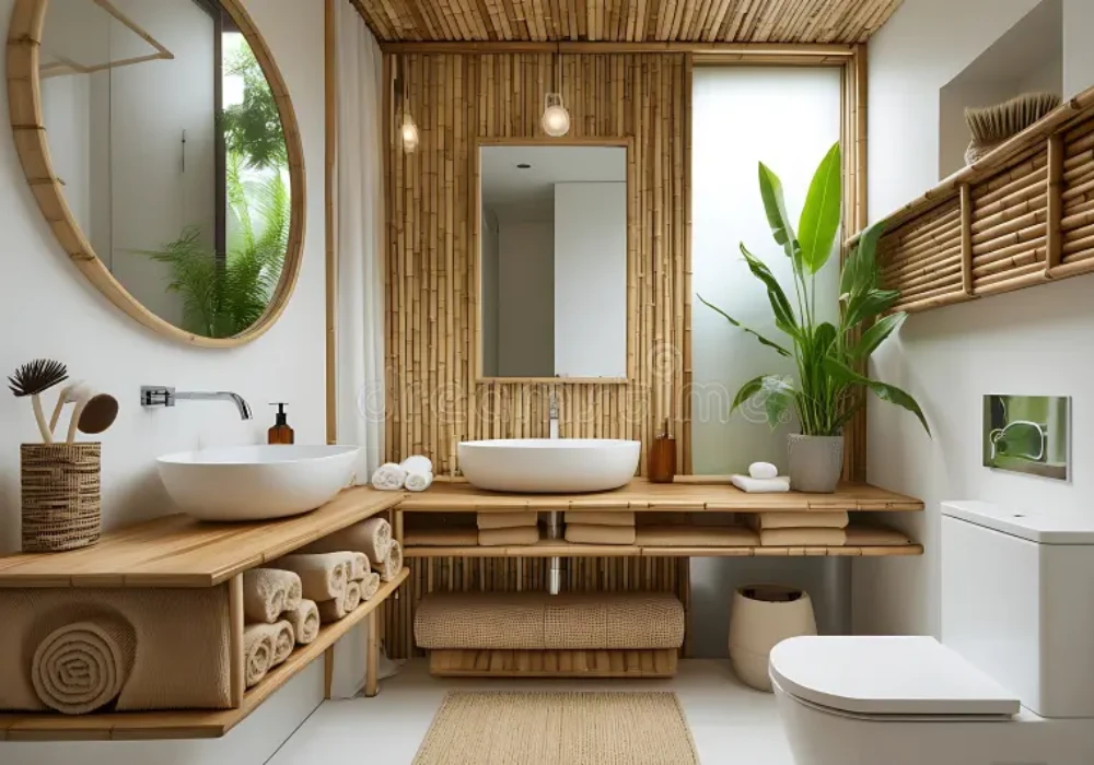 Add Natural Materials Like Wood and Bamboo