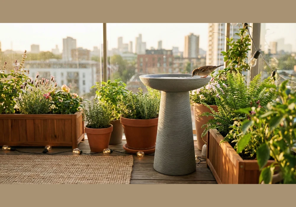 Balcony Bird Bath Idea