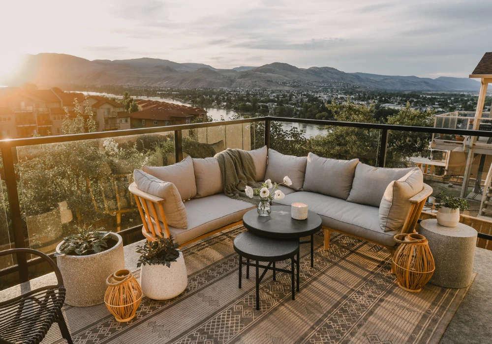 Balcony Floor Rug Setup for Comfort