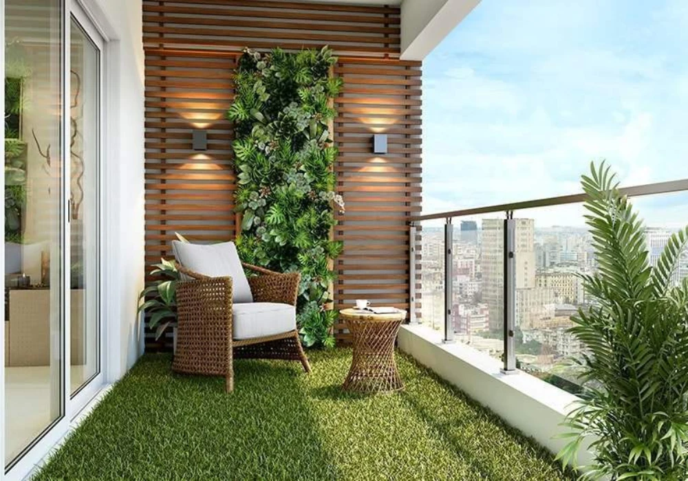 Balcony Patio with Artificial Grass Flooring