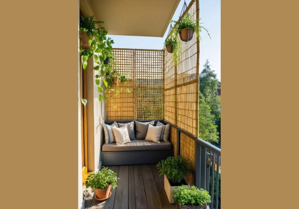 Balcony Privacy Screen Ideas Using Bamboo Panels for Natural Coverage