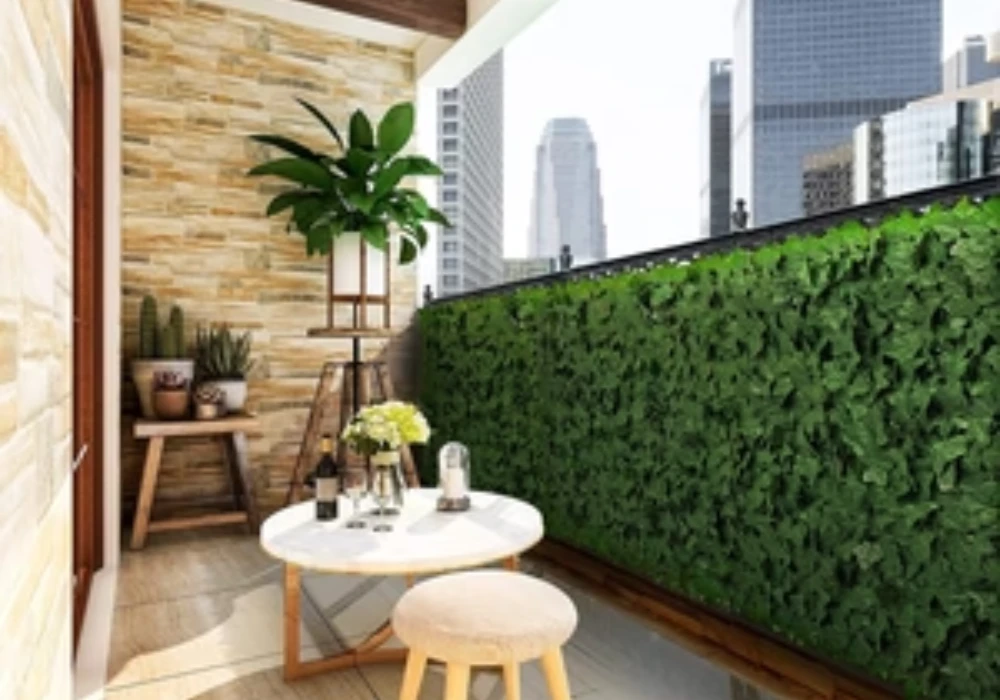 Balcony Privacy Screen Ideas with Artificial Green Wall Panels for a Modern Look
