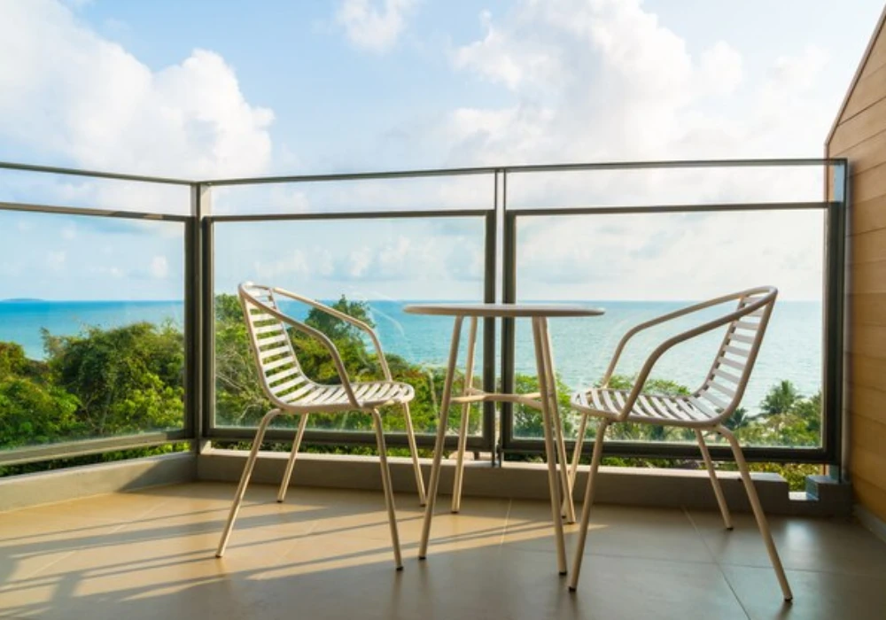 Balcony Seating Corner with Compact Furniture