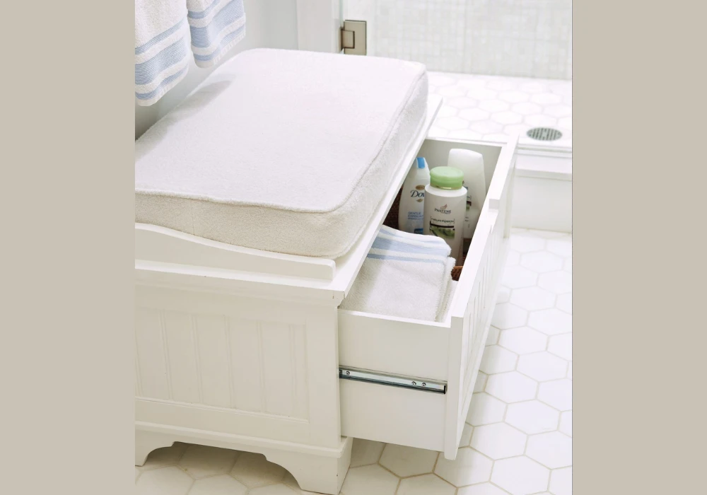Bench Storage with Towel Compartments