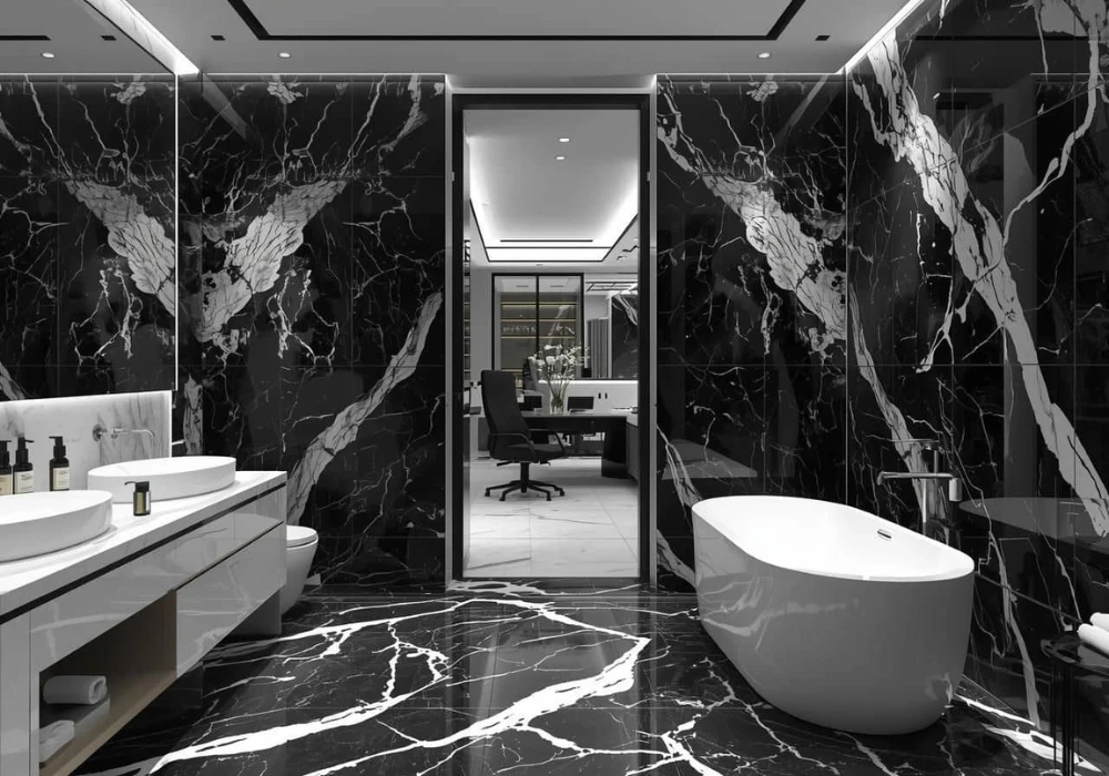 Black Marble Bathroom Design for Luxury Feel