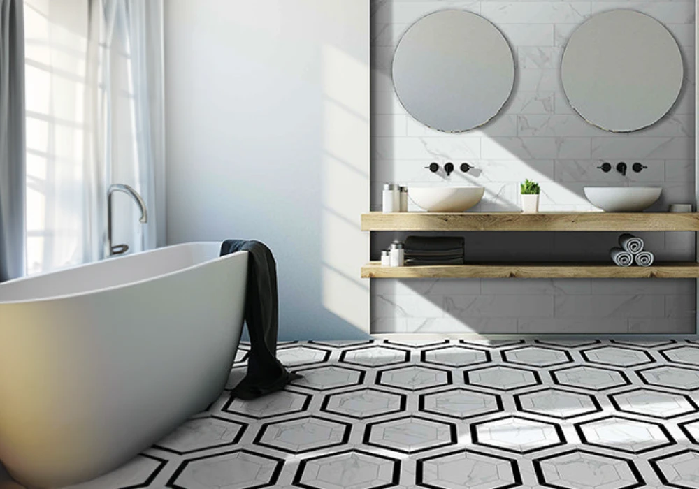 Black and White Bathroom Floor Pattern Ideas