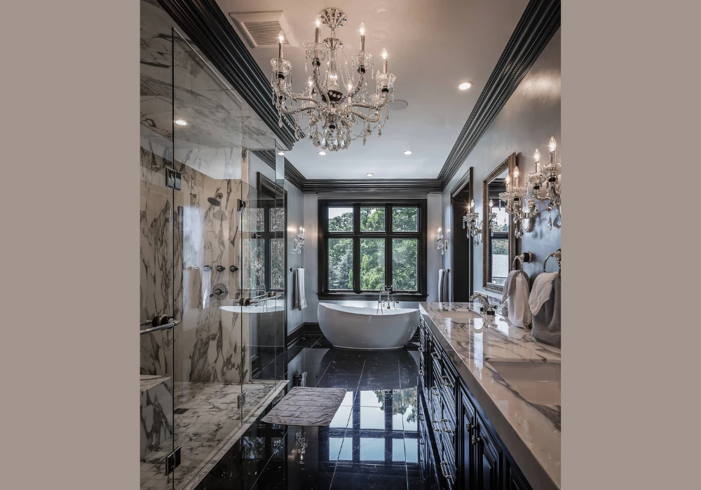 Black and White Bathroom Lighting Ideas