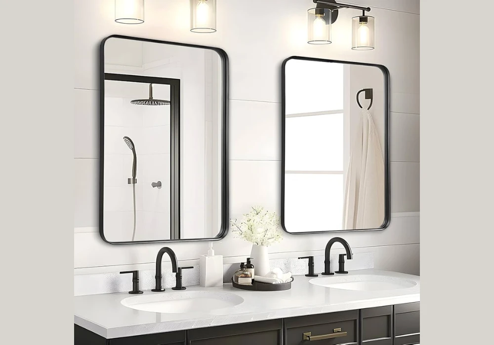 Black and White Bathroom Mirror