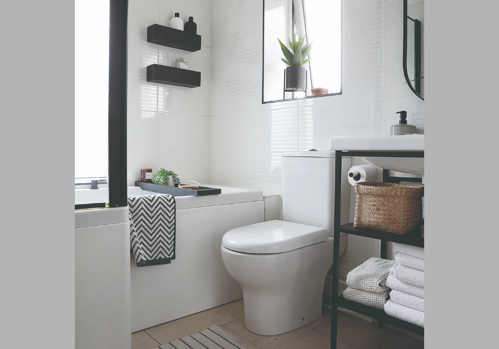Black and White Bathroom Storage Ideas