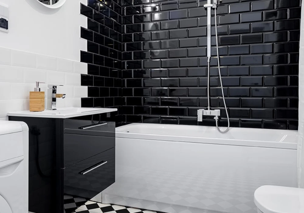 Black and White Contrast Bathroom Design