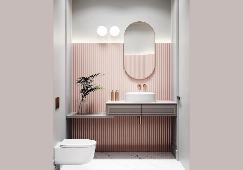 Blush Pink Minimal Bathroom Ideas for Simple Interiors