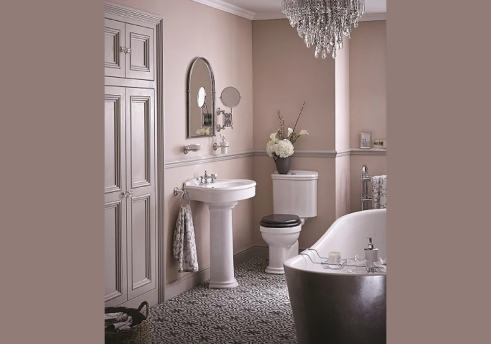 Blush Pink Small Bathroom Design