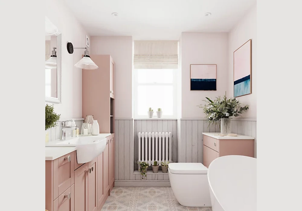 Blush Pink Vanity Unit Bathroom