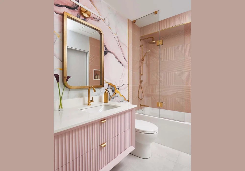 Blush Pink with Gold Fixtures