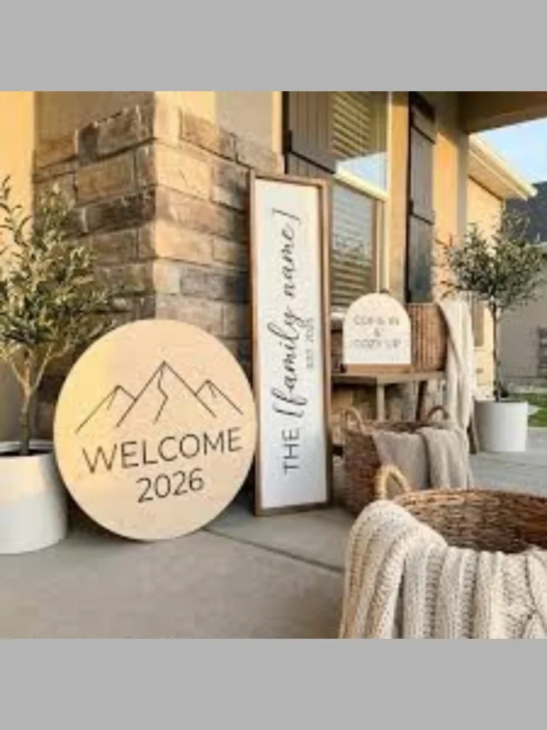 Bold Geometric Patterned Welcome Signs