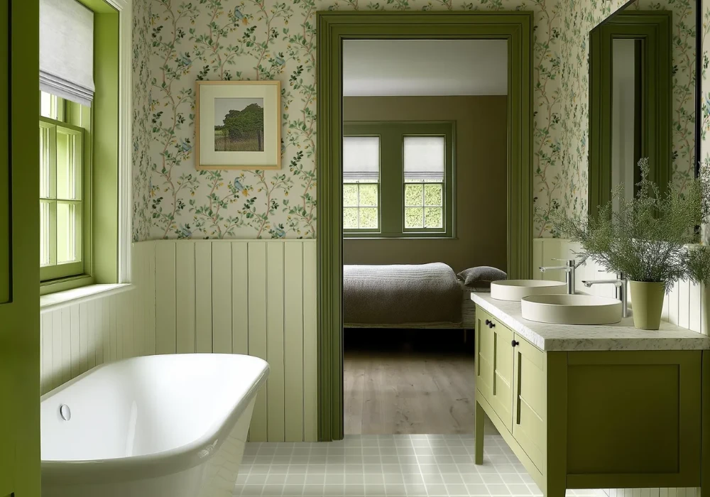 Botanical Green Wallpaper for a Fresh Natural Feel