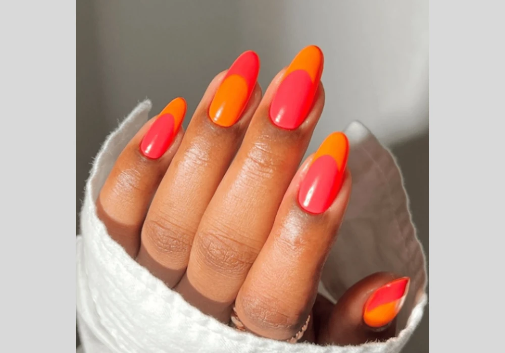 Bright Neon French Tips Nails
