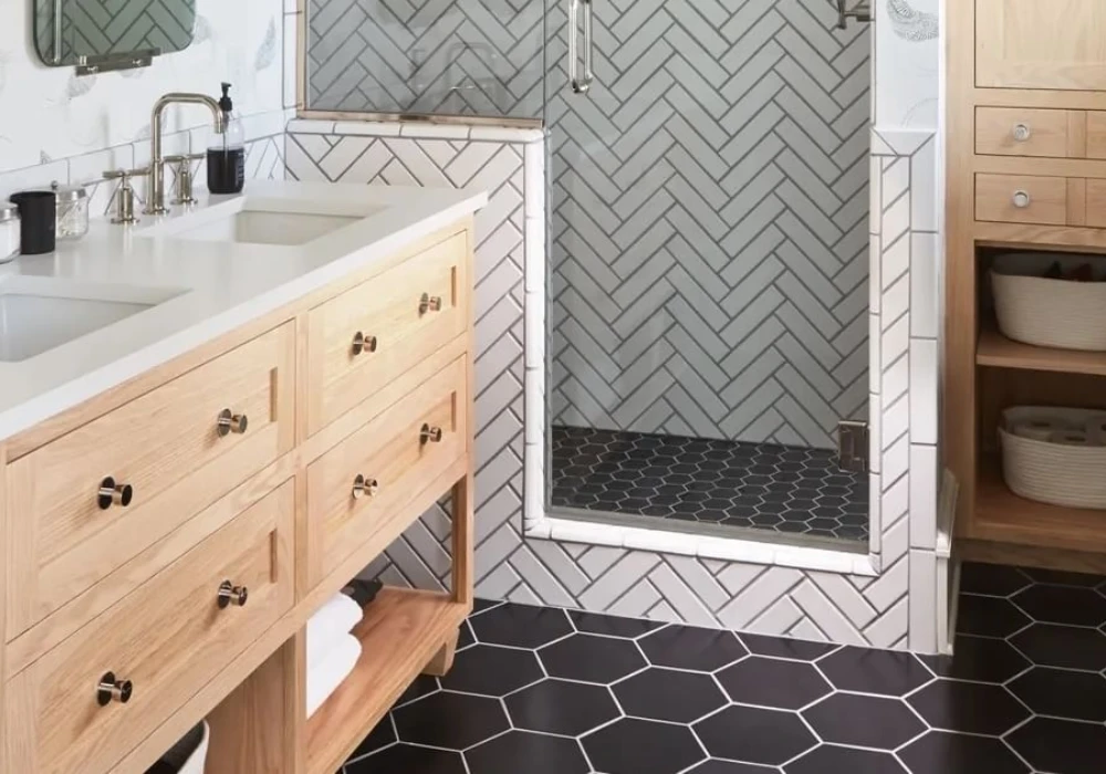 Charcoal Hexagon Floor Tiles