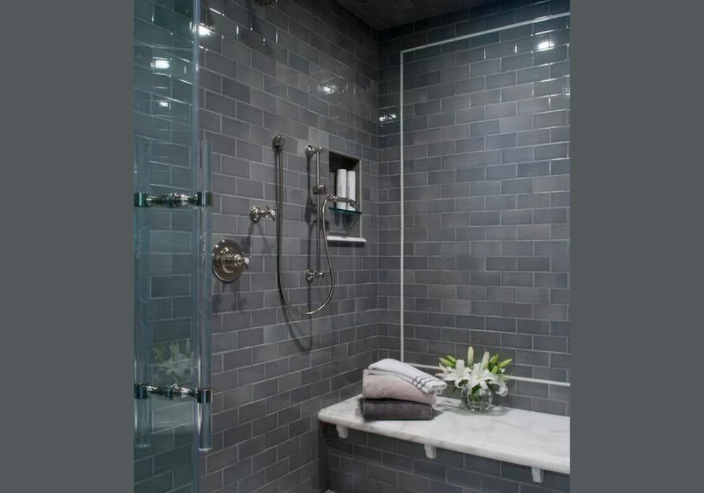Charcoal Subway Tiles for a Modern Bathroom
