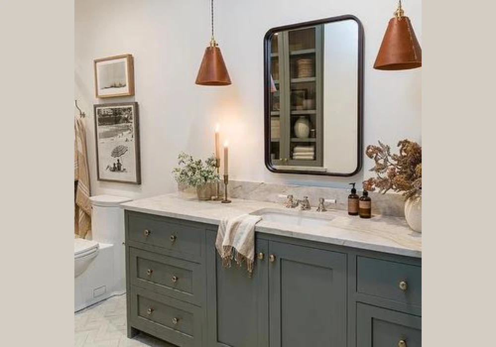 Charcoal Vanity with Light Coloured Walls