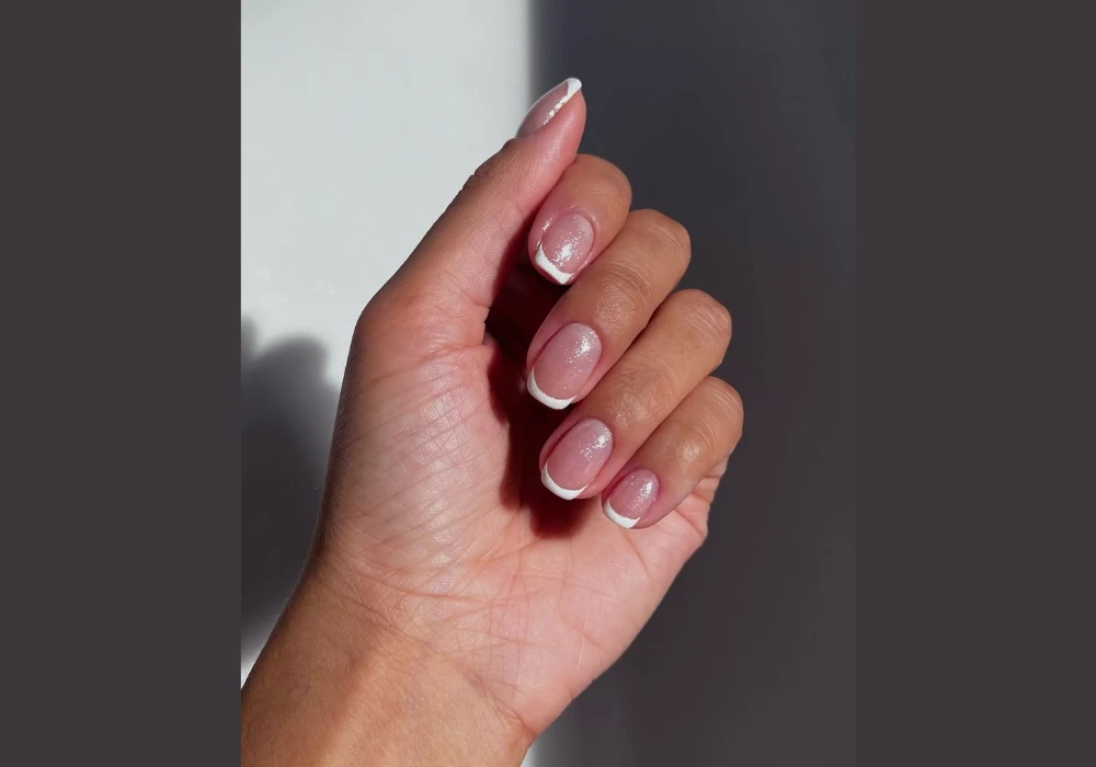Clear Base Summer Short Nail Ideas with Tiny Details