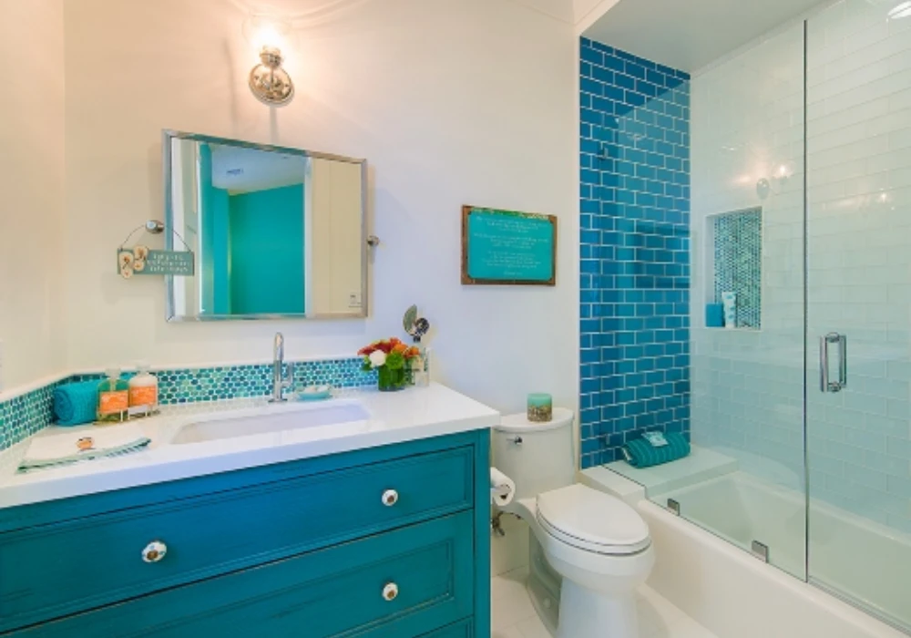 Coastal Blue and Sea Green Bathroom Theme
