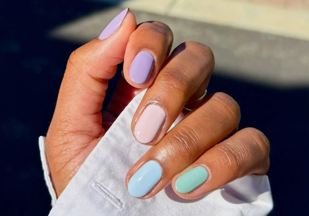 Color Block Summer Short Nail Ideas for Creative Style